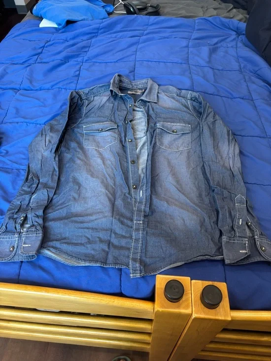 Ice Brice Chambray Button-Front Shirt - Blue - Picture 7 of 10